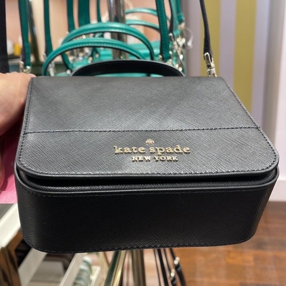 Kate Spade Staci Square Crossbody Saffiano Leather Black - Picture 6 of 16